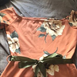 Floral off shoulder dress